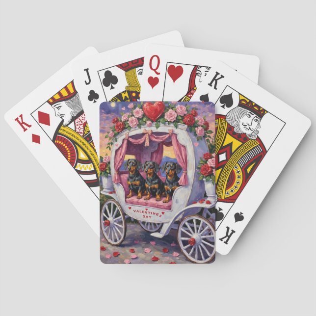 Jeu De Cartes Dachshund Dog Valentine's Day (dos)