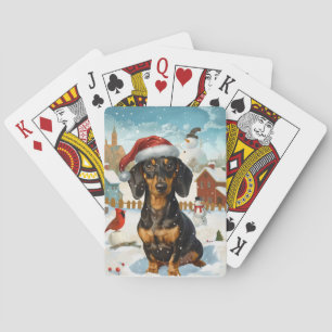 Jeu De Cartes Dachshund Winter Wonderland Christmas Joy