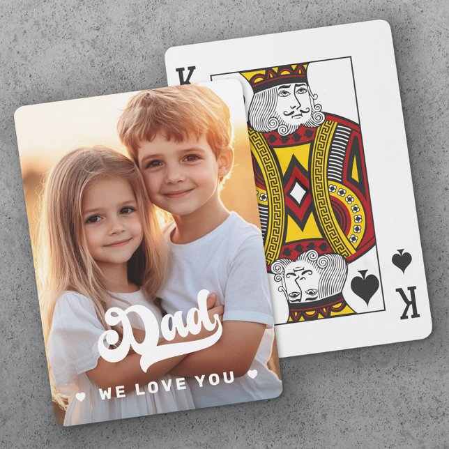 Jeu De Cartes Dad we love you photo hearts text fathers day (Dad we love you photo hearts text fathers day poker cards)