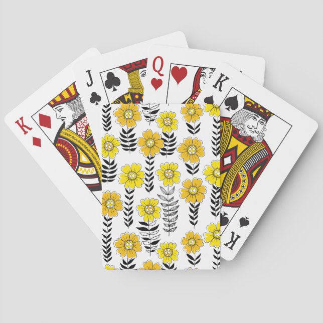 Jeu De Cartes Daisy dooda en jaune et noir (dos)