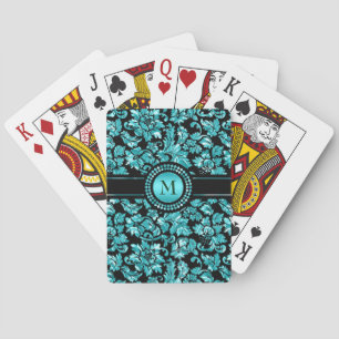 Jeu De Cartes Damas bleu métallique