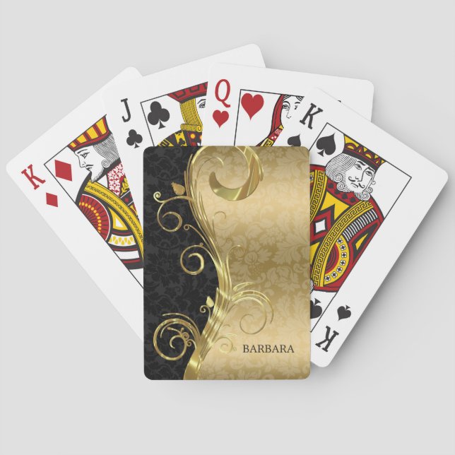 Jeu De Cartes Damas Noir Et Or (dos)
