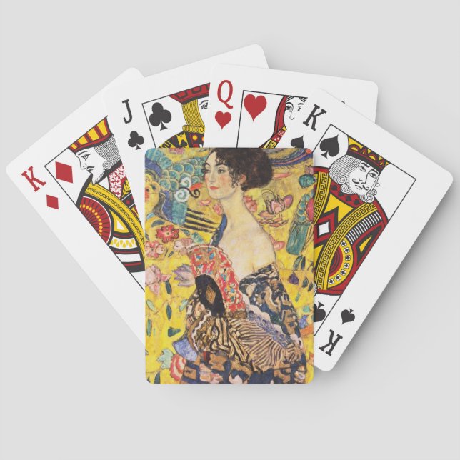 Jeu De Cartes Dame Gustav Klimt Avec Ventilateur (dos)