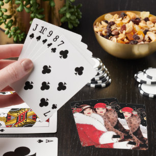 Jeu De Cartes dames de Noël art déco rétro