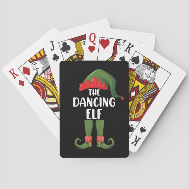 Jeu De Cartes Dancing Elf Famille de jumelage Groupe Noël (dos)
