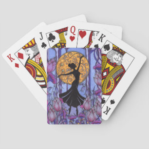 Jeu De Cartes Danseuse florale violette de la forêt magique de f