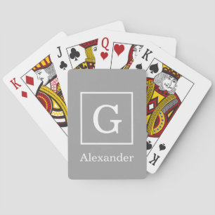 Jeu De Cartes Dark Gray White Framed
