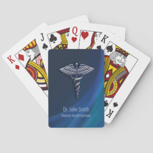 Jeu De Cartes Dark Holographic 3D Chrome Médicale Caduceus
