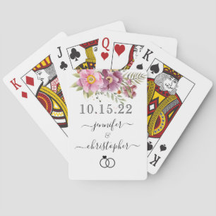 Jeu De Cartes Date de mariage des jeunes mariés avec des noms, f