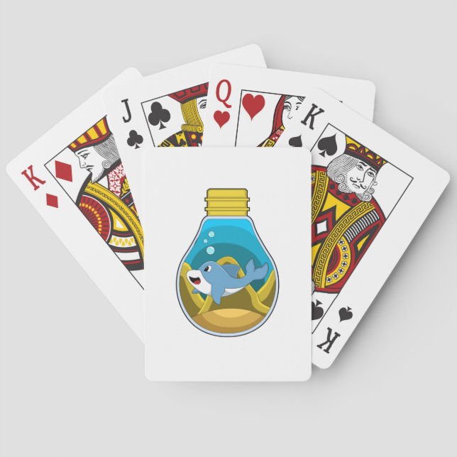 Jeu De Cartes Dauphin à la natation dans l'aquarium (dos)