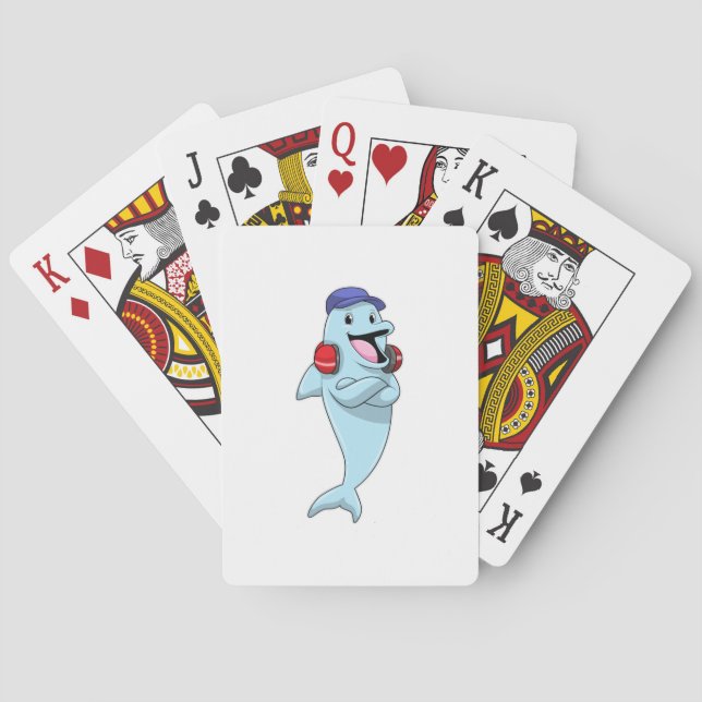 Jeu De Cartes Dauphin à l'écoute de la musique (dos)