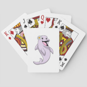 Jeu De Cartes Dauphin avec fleur marguerite