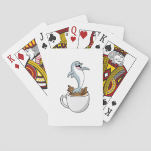 Jeu De Cartes Dauphin avec la coupe de café