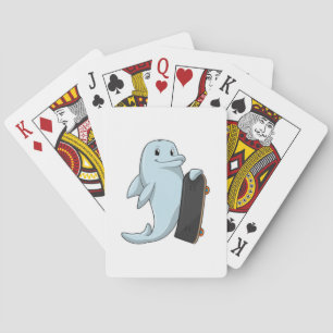 Jeu De Cartes Dauphin en patinage avec skateboard