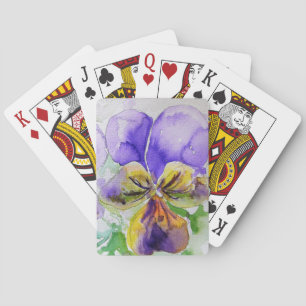 Jeu de cartes de jeu violet Viola aquarelle