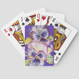 Jeu de cartes de lecture violet Pansy Aquarelle