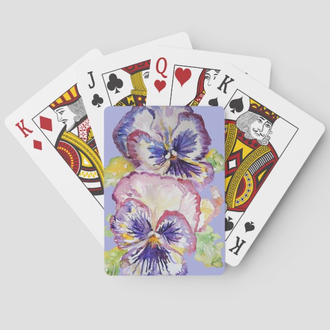 Jeu de cartes de lecture violet Pansy Aquarelle (dos)