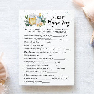 Jeu de cartes de quiz de comptines pour nurserie B