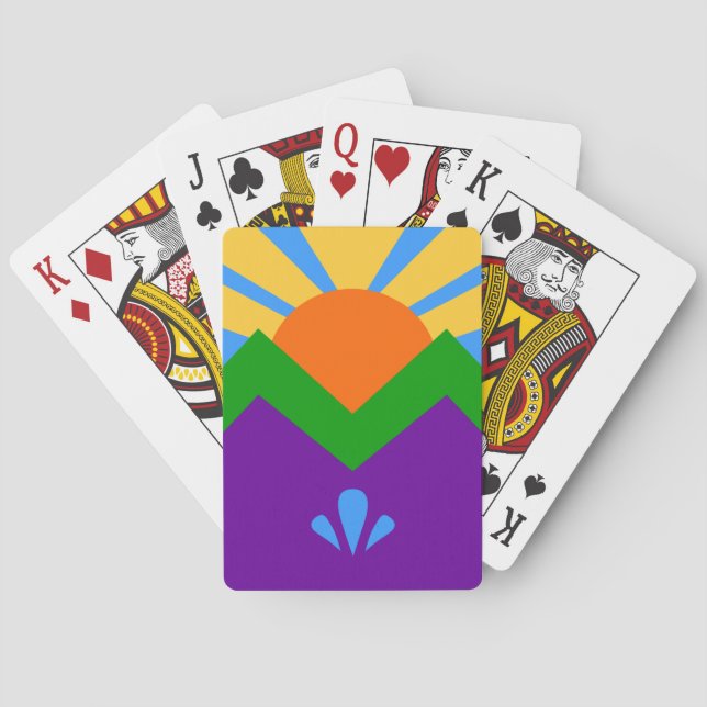 Jeu De Cartes Deck Playing Cards with Flag of Manitou Springs (dos)
