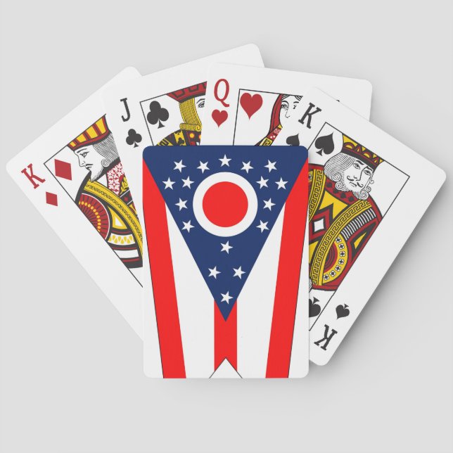 Jeu De Cartes Deck Playing Cards with Flag of Ohio, US (dos)