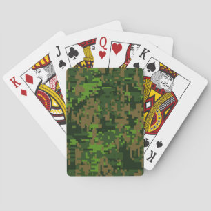 Jeu De Cartes Décor de camouflage vert numérique de style forest