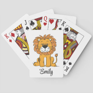 Jeu De Cartes Décor de lion en caricature mignonne