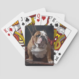 Jeu De Cartes Décor de Noël Bulldog Snowy Sleigh