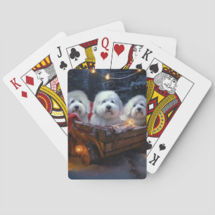 Jeu De Cartes Décor de Noël Coton De Tulear Snowy Sleigh