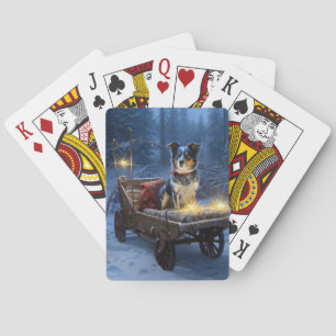 Jeu De Cartes Décor de Noël de l'hélier bleu neige