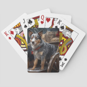 Jeu De Cartes Décor de Noël de traîneau enneigé pour bovins aust