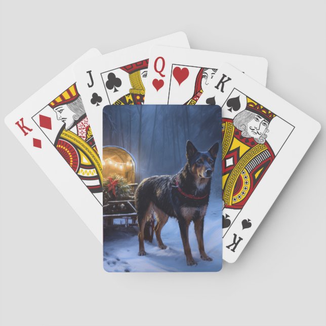 Jeu De Cartes Décor de Noël Kelpie Snowy Sleigh (dos)