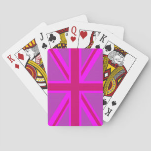 Jeu De Cartes Décor Union Jack Fuchsia rose chaud