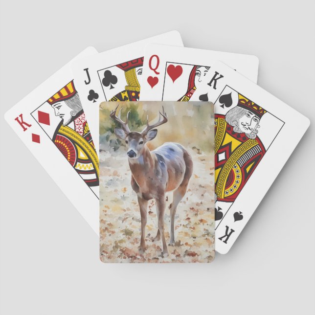 Jeu De Cartes Deer Buck Wild Nature Art Jouer des cartes (dos)