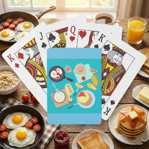 Jeu De Cartes Délicieux petit déjeuner Pancakes Oeufs Café