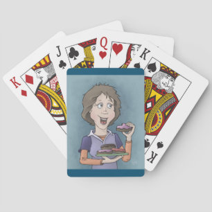 Jeu De Cartes Des beignets avec des arrosages jouant aux cartes