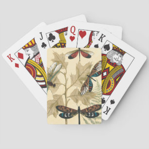 Jeu De Cartes Des libellules colorées flottent au-dessus des Feu