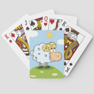 Jeu De Cartes Des Moutons Amusants Sur Une Colline