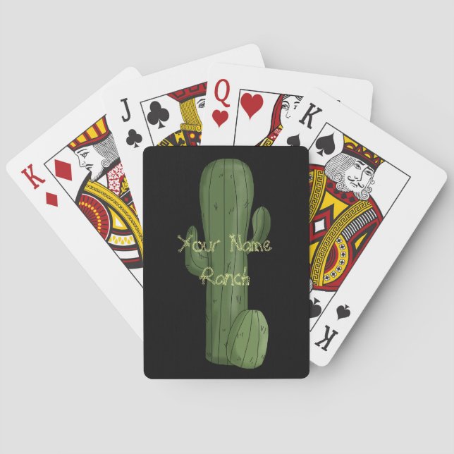 Jeu De Cartes Desert Saguaro Cactus - Votre nom Ranch Western (dos)