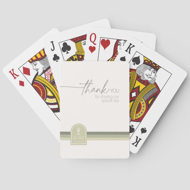 Jeu De Cartes Desert Vibes Mariage Merci Sage Green ID1019 (dos)
