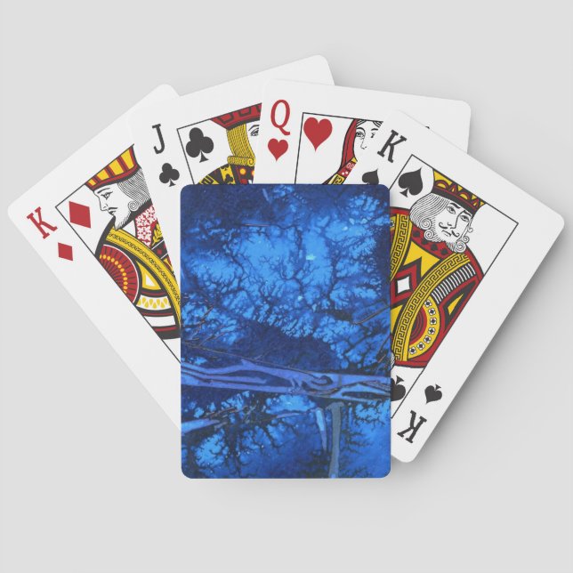 Jeu De Cartes Design abstrait moderne en bleu sous-marin cool (dos)