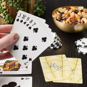 Jeu De Cartes Design Art Déco Jaune Monogramme