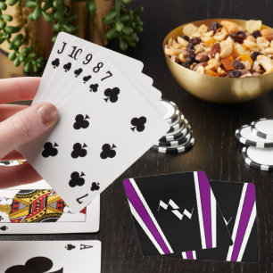 Jeu De Cartes Design Art Déco Noir Et Violet Monogramme
