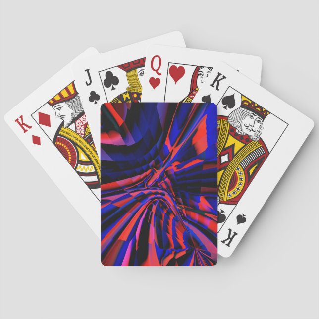 Jeu De Cartes Design bleu des carrés alignés sur un objet tordu (dos)