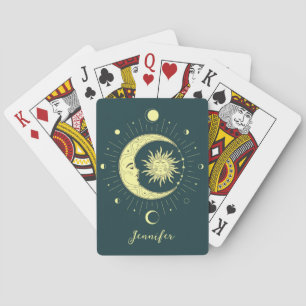 Jeu De Cartes Design céleste du soleil et de la lune avec phases