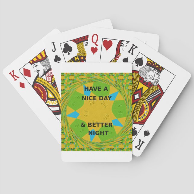 Jeu De Cartes Design circulaire "Bonne journée et meilleure nuit (dos)