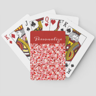 Jeu De Cartes Design de coeur romantique rouge rose Personnalisé