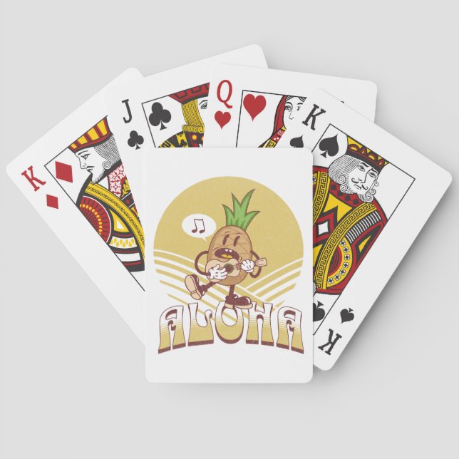 Jeu De Cartes Design de texte de style rétro "Aloha" (dos)