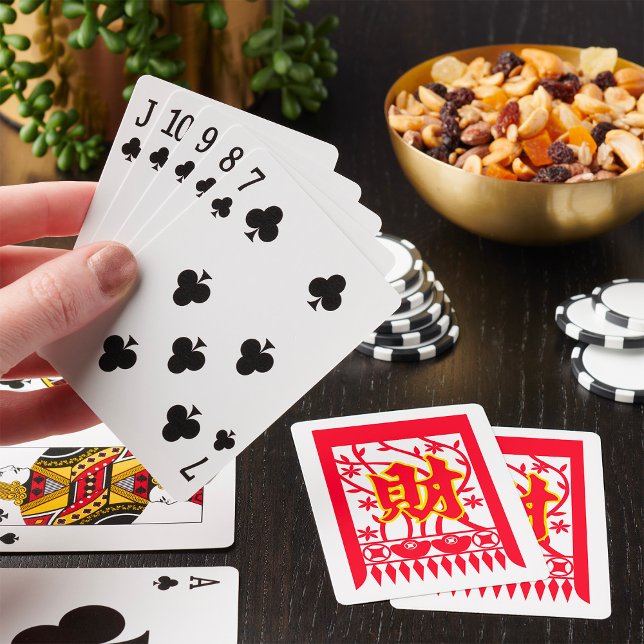 Jeu De Cartes Design d'enveloppe rouge chinoise avec symbole de  (Créateur téléchargé)