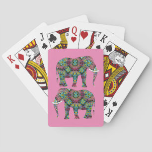 Jeu De Cartes Design orné d'éléphants indiens décorés