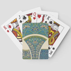 Jeu De Cartes Designs orientaux bleus avec facettes souriantes